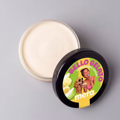 Bello Gelato Hundeeis Apfel-Banane – Blick auf das Eis im Becher