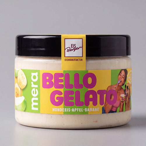 Bello Gelato Hundeeis Apfel-Banane – Becher von vorne